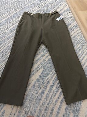 Michael Kors Olive Green Straight Leg Pants